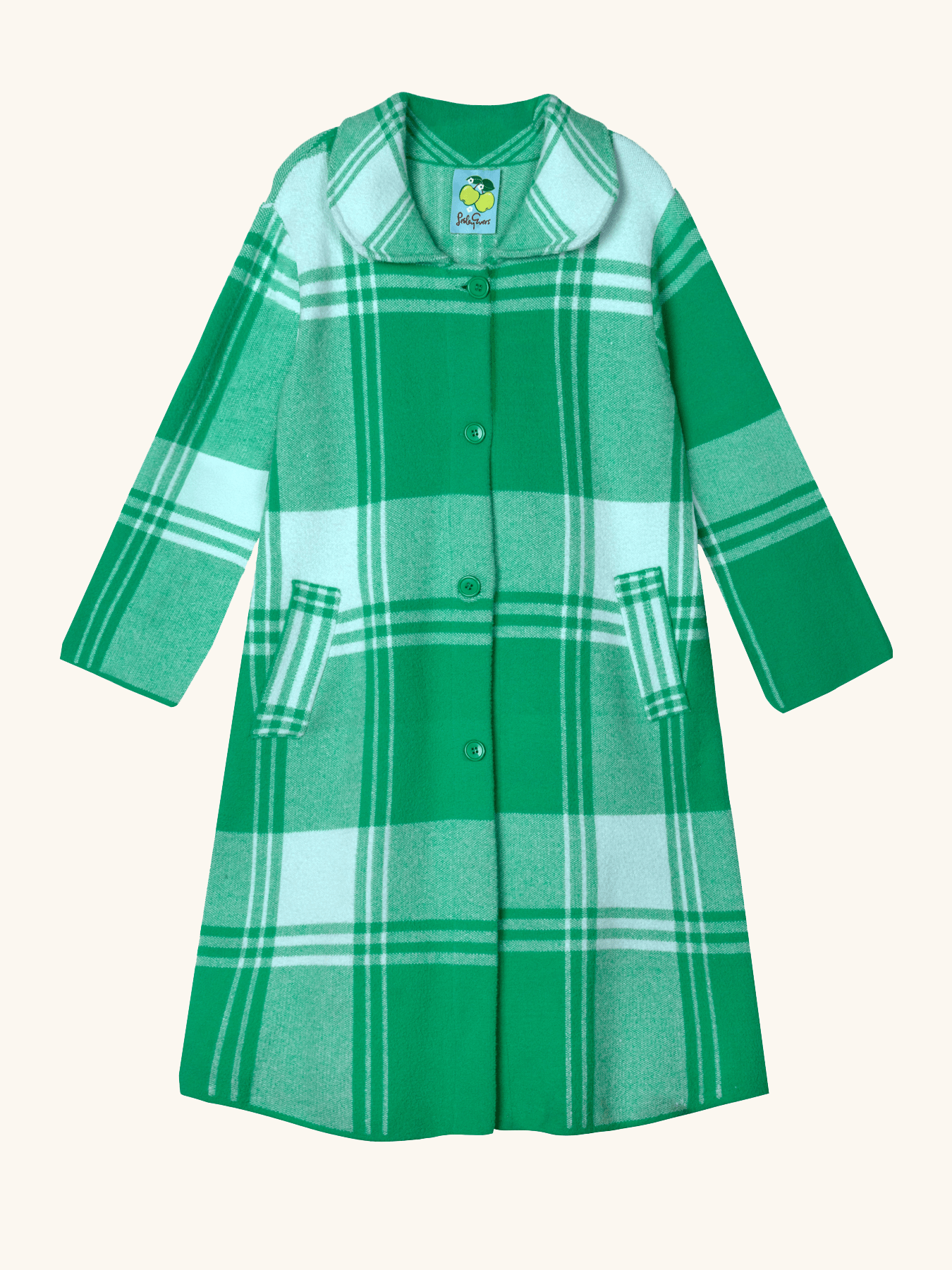 NATALIE coat Green Apple Plaid - Lesley Evers-Best Seller-coat-Imogen green 1
