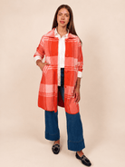 NATALIE coat Strawberry Pink Plaid - Lesley Evers-Best Seller-coat-Imogen Pink Capsule