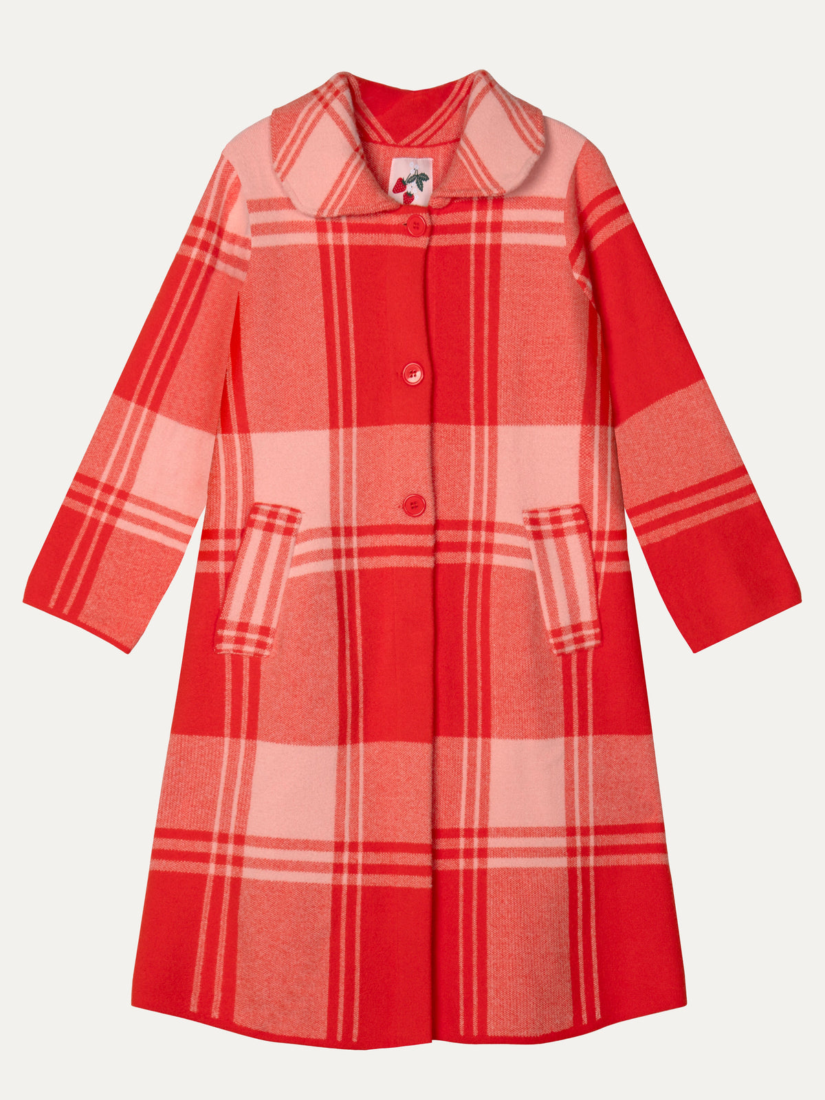 NATALIE coat Strawberry Pink Plaid - Lesley Evers-Best Seller-coat-Imogen Pink Capsule