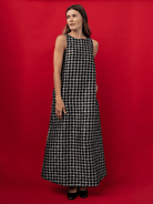 NATASHA dress Black Dots - Lesley Evers-Dress-gown-natasha
