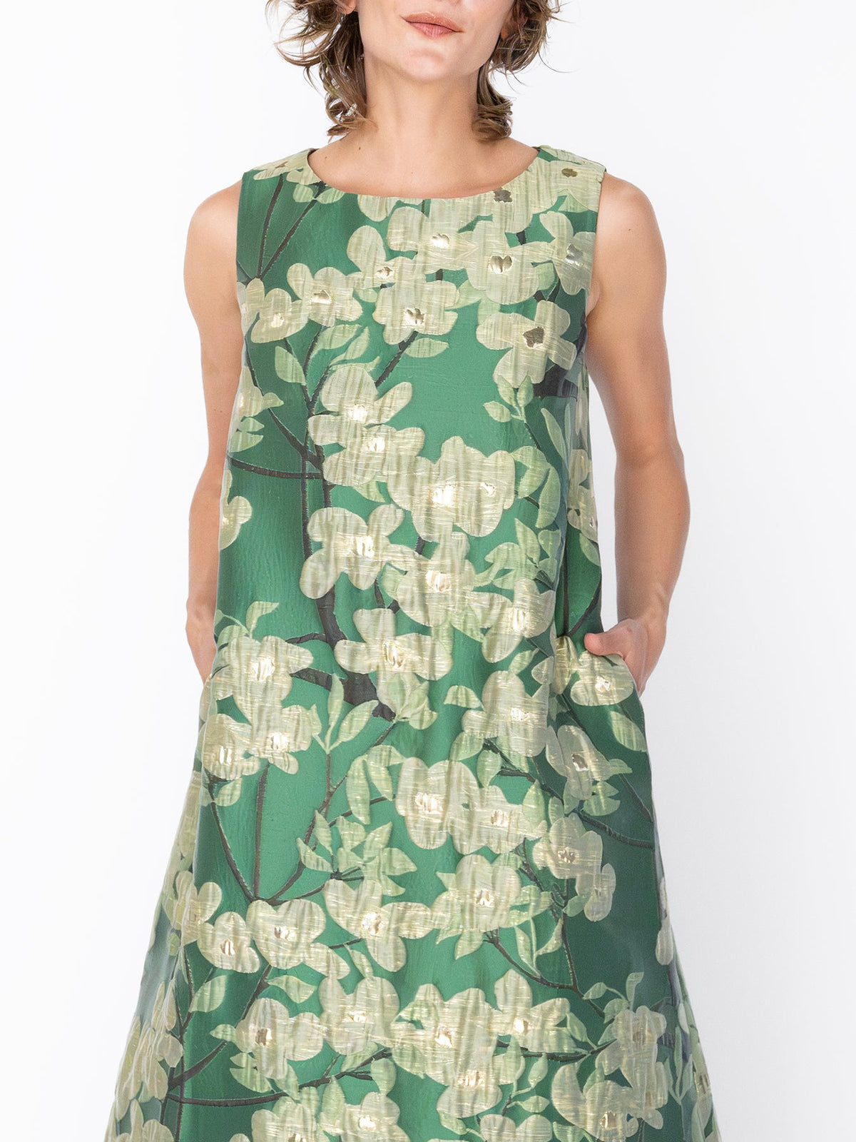 NATASHA dress Dogwood Green - Lesley Evers-Dress-gown-natasha