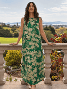 NATASHA dress Dogwood Green - Lesley Evers-Dress-gown-natasha