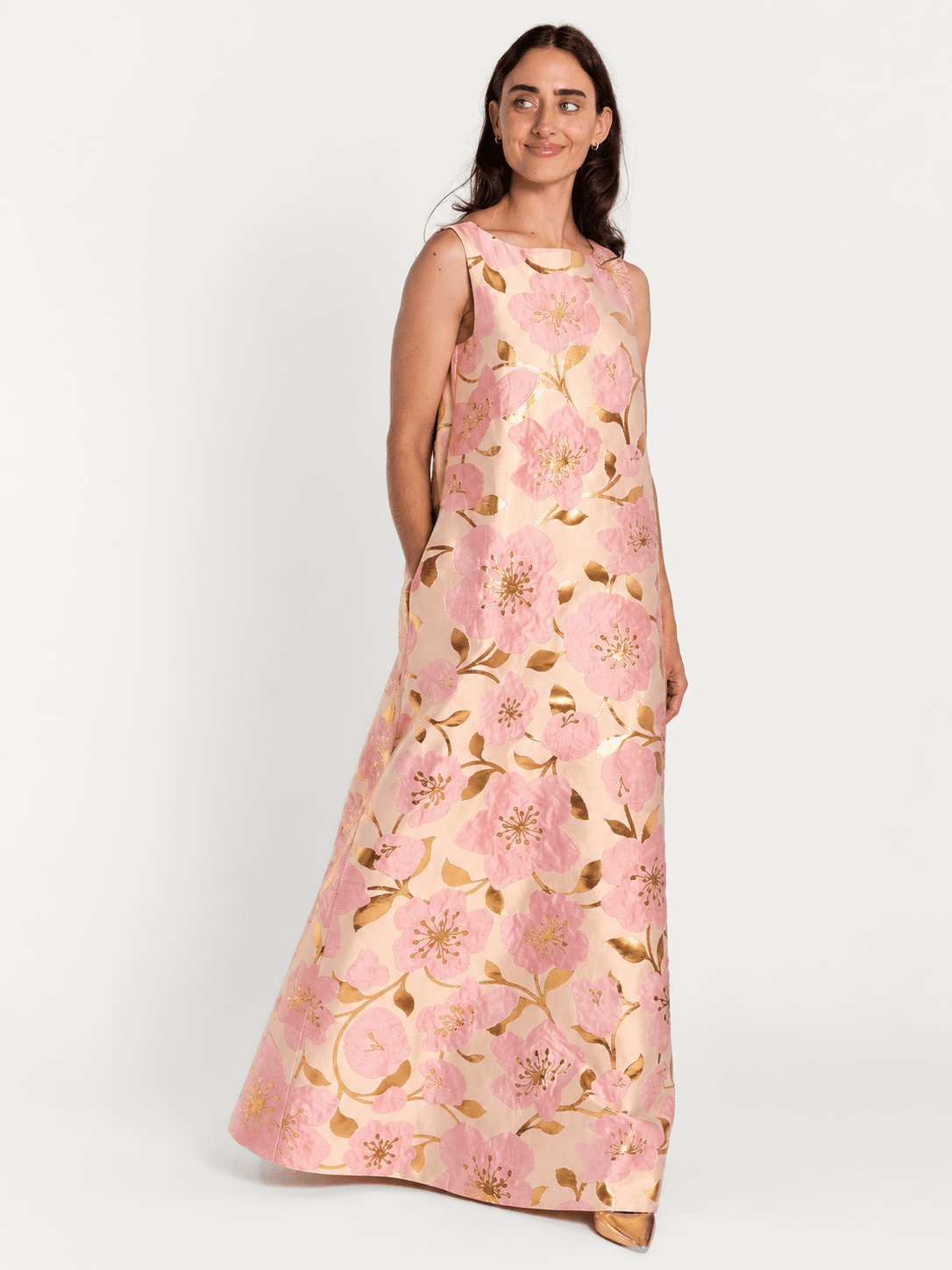 NATASHA dress Garden Wall Blush - Lesley Evers-Dress-gown-natasha