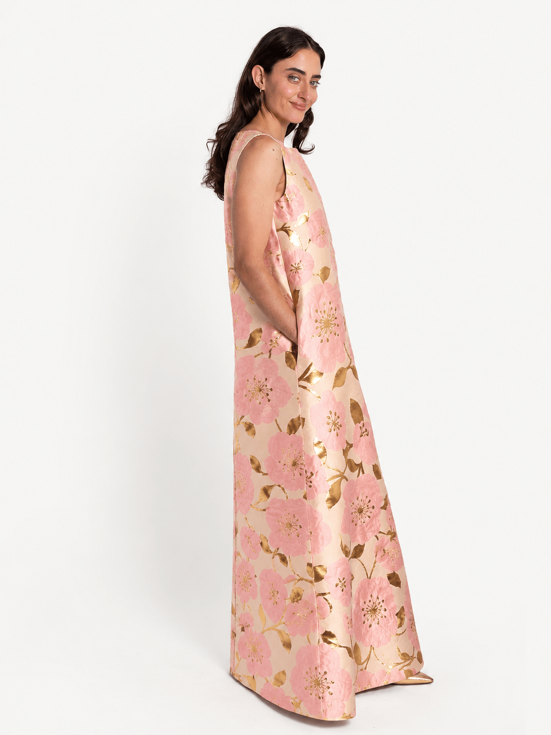 NATASHA dress Garden Wall Blush - Lesley Evers-Dress-gown-natasha