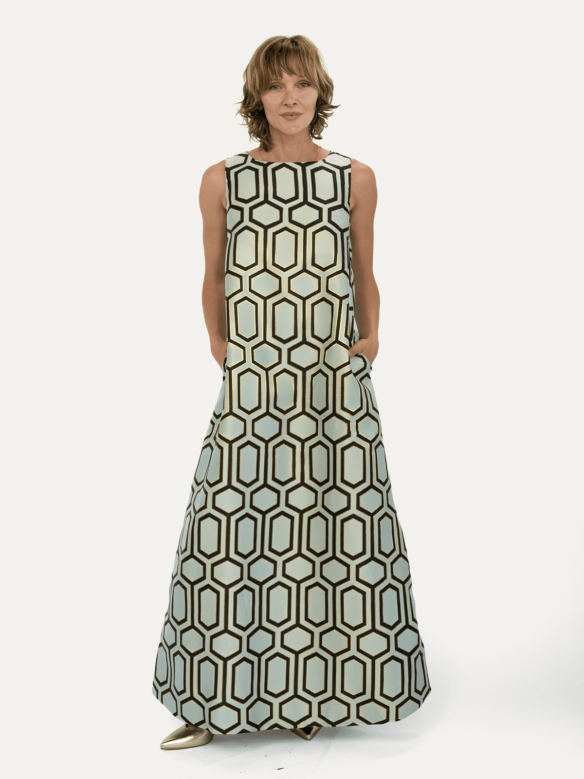 NATASHA dress Pavilion Mint - Lesley Evers-Dress-gown-natasha