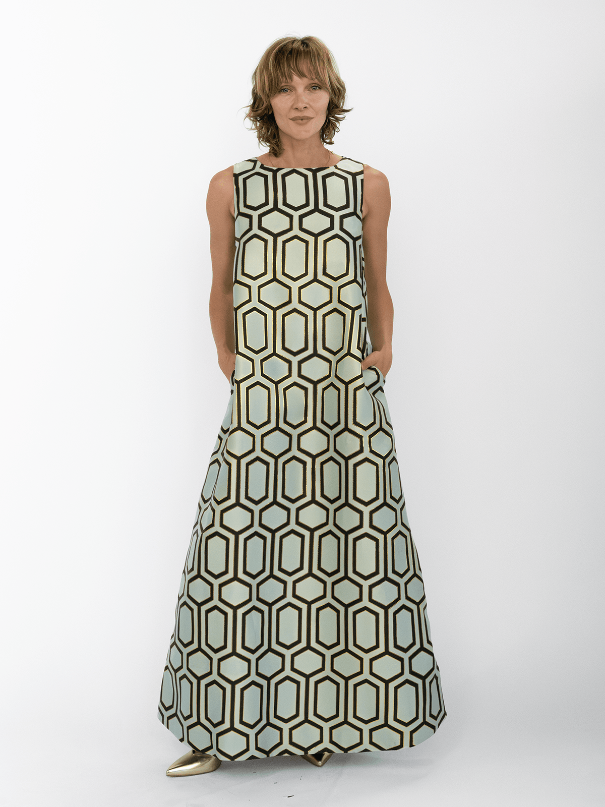 NATASHA dress Pavilion Mint - Lesley Evers-Dress-gown-natasha