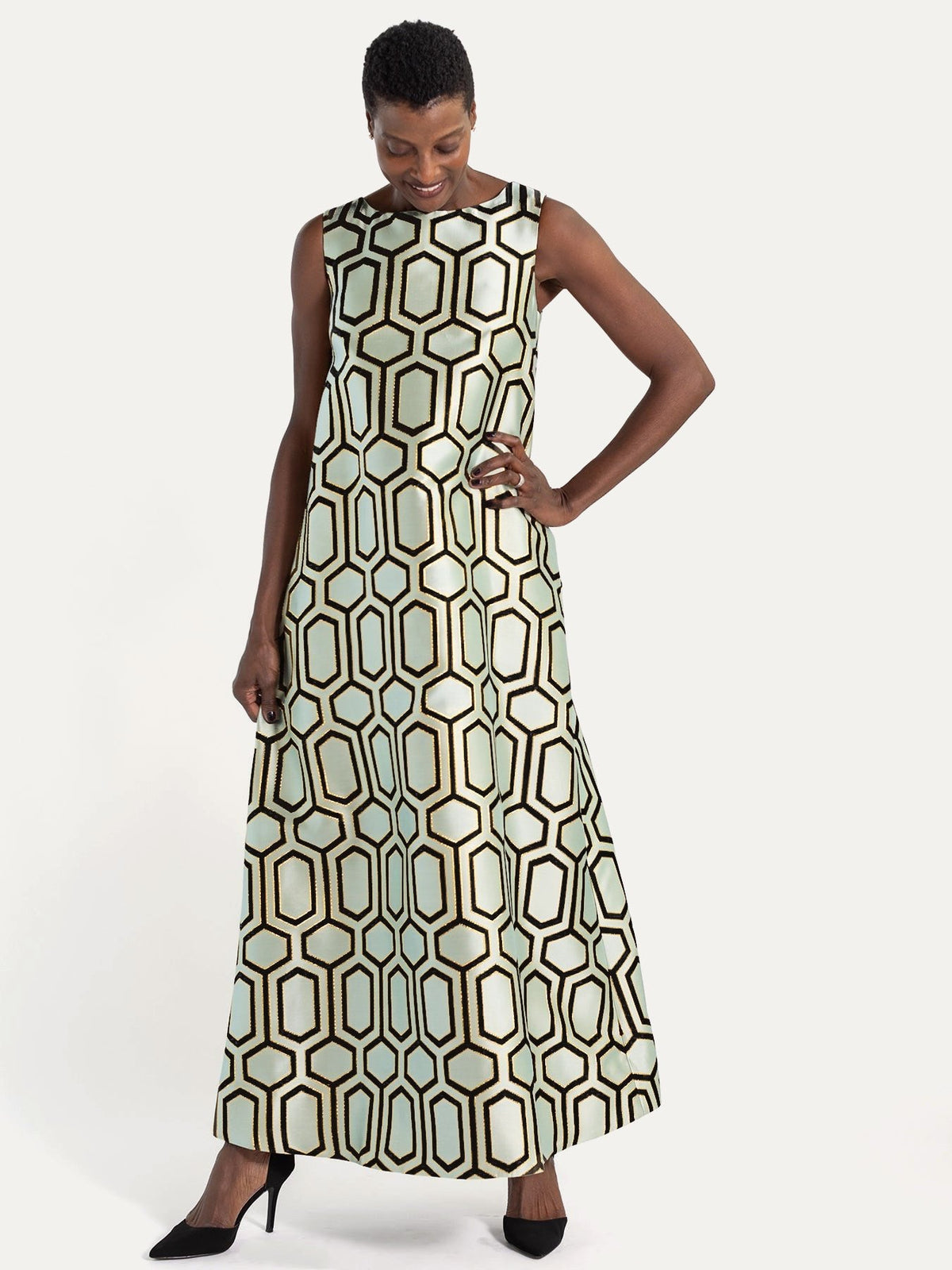 NATASHA dress Pavilion Mint - Lesley Evers-Dress-gown-natasha