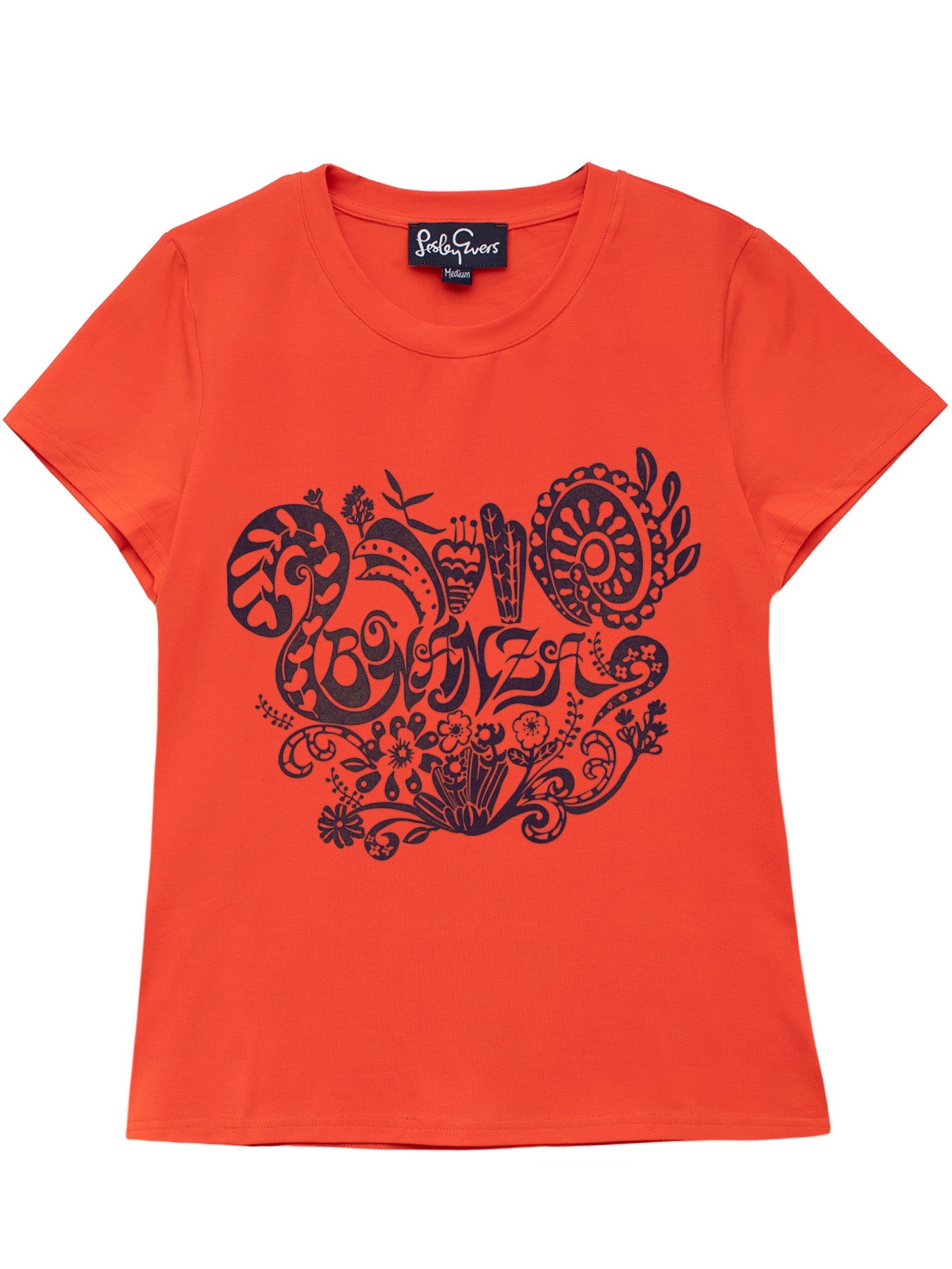 NELLIE graphic tee Bonanaza Orange and Navy - Lesley Evers - bonanza - graphic - graphic tee