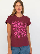 NELLIE graphic tee Serendipity Burgundy - Lesley Evers-graphic-graphic tee-nellie