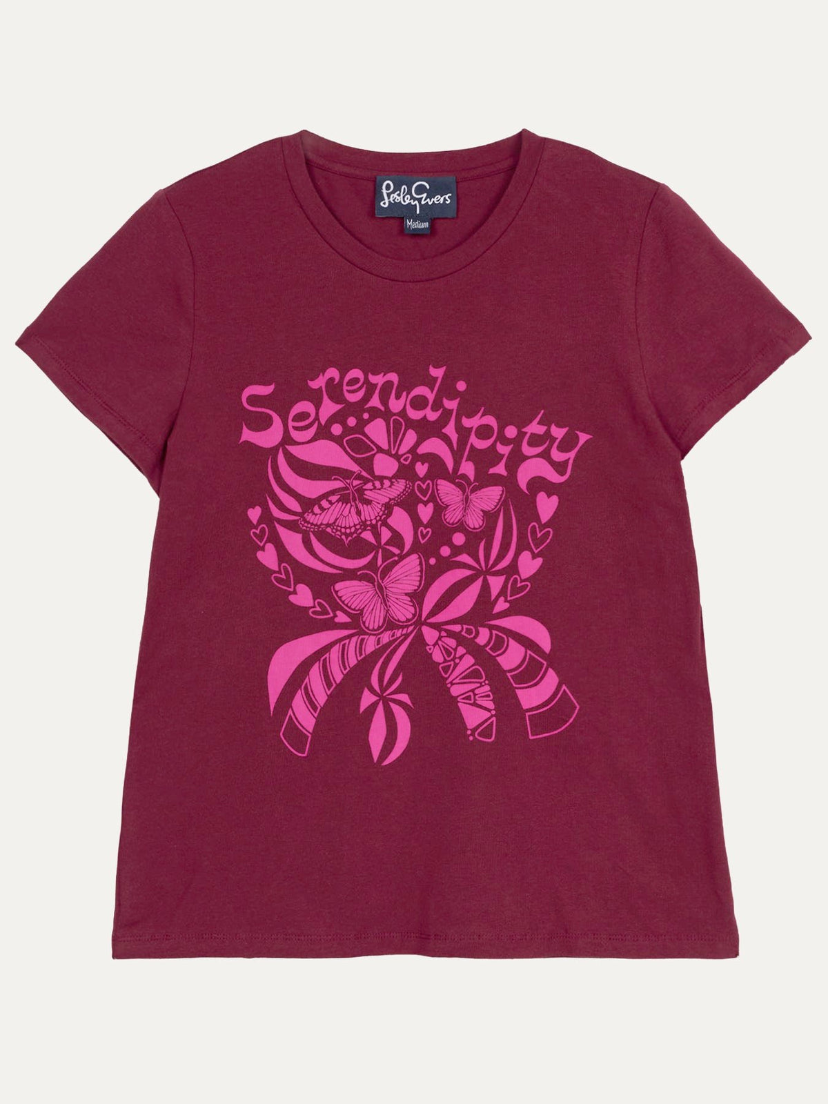 NELLIE graphic tee Serendipity Burgundy - Lesley Evers-graphic-graphic tee-nellie