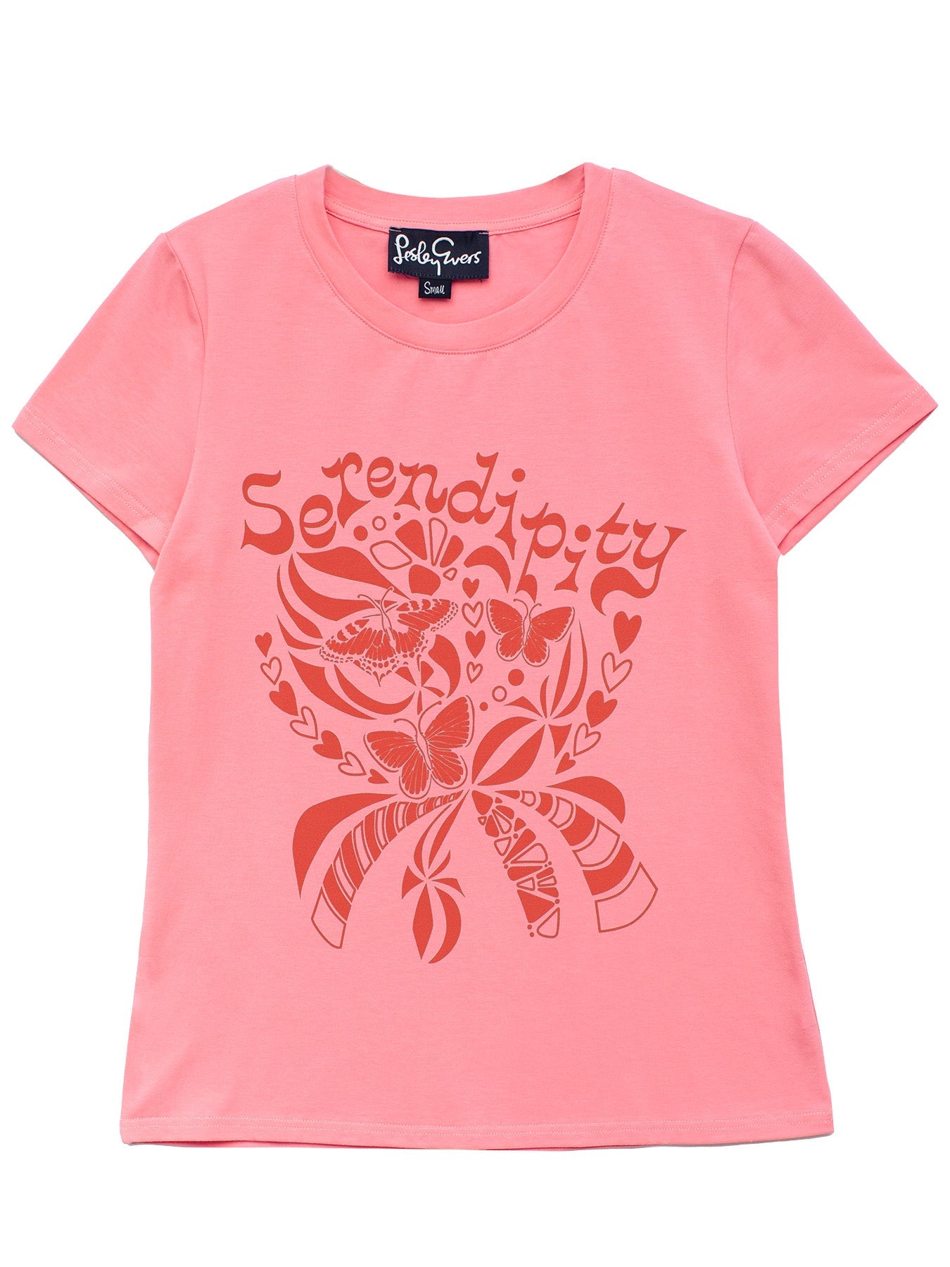 NELLIE graphic tee Serendipity Pink and Red – Lesley Evers