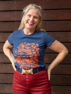 NELLIE graphic tee Shakalaka Navy and Orange - Lesley Evers - graphic - graphic tee - nellie