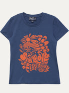 NELLIE graphic tee Shakalaka Navy and Orange - Lesley Evers-graphic-graphic tee-nellie