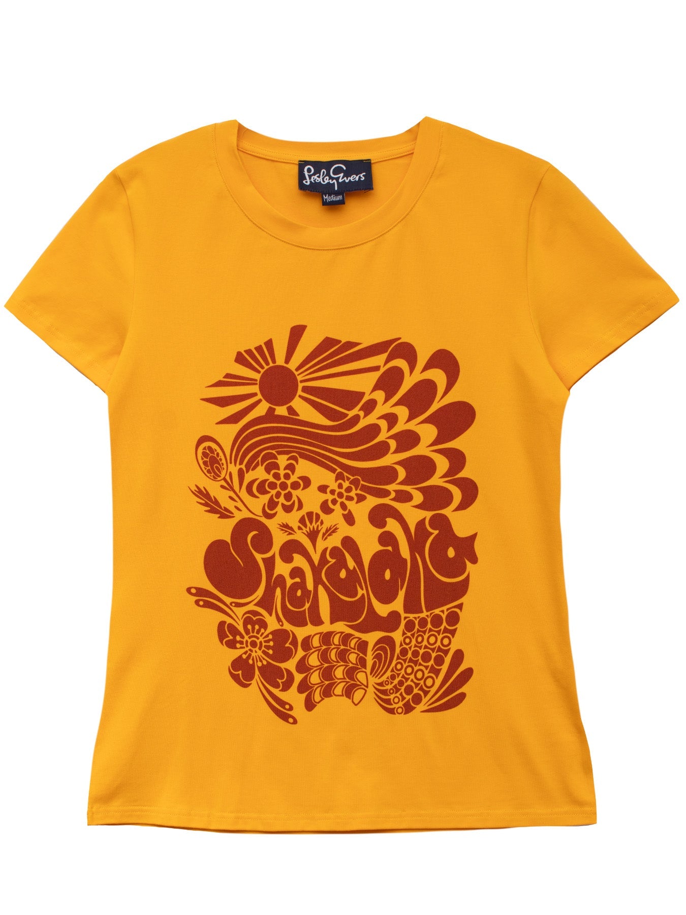 NELLIE graphic tee Shakalaka Yellow and Burgundy - Lesley Evers - graphic - graphic tee - nellie