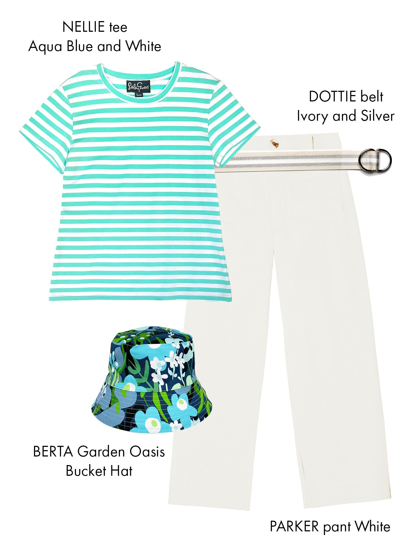 NELLIE tee Aqua Blue and White Stripe - Lesley Evers-nellie-Shop-Shop/All Products