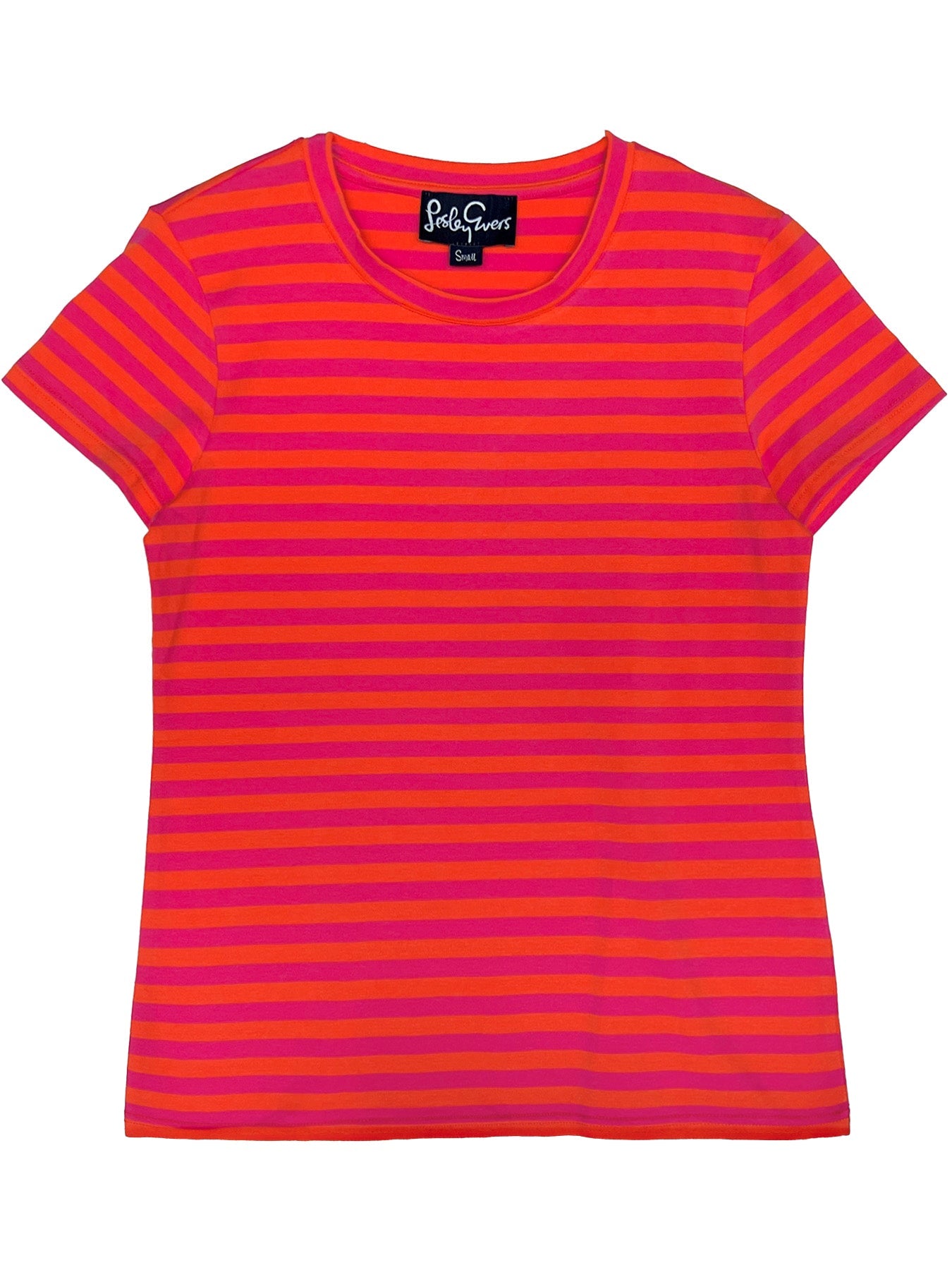 NELLIE tee Pink and Orange Stripe - Lesley Evers-Shop-Shop/All Products-Shop/Dresses