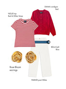 NELLIE tee Red and Ivory Stripe - Lesley Evers - nellie - Shop - Shop/All Products