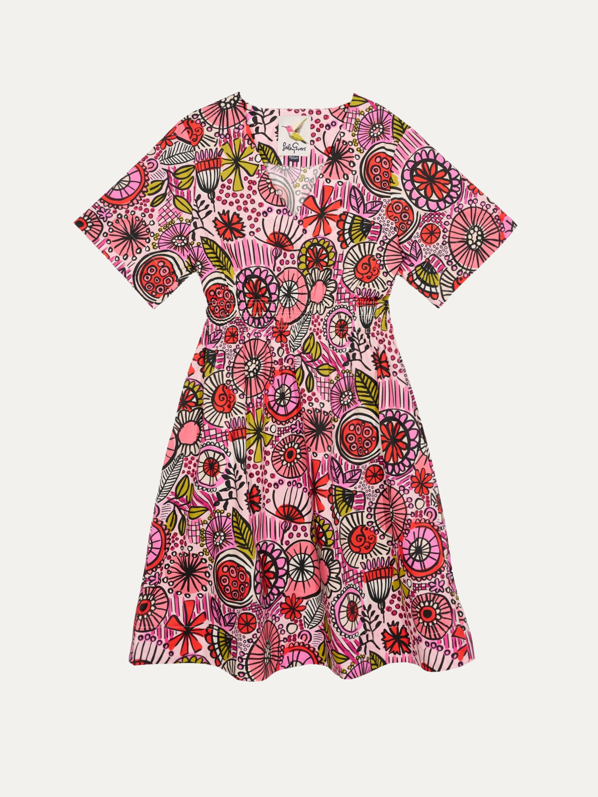 NINA dress Flower Fresco Pink - Lesley Evers-Dress-new-Nina