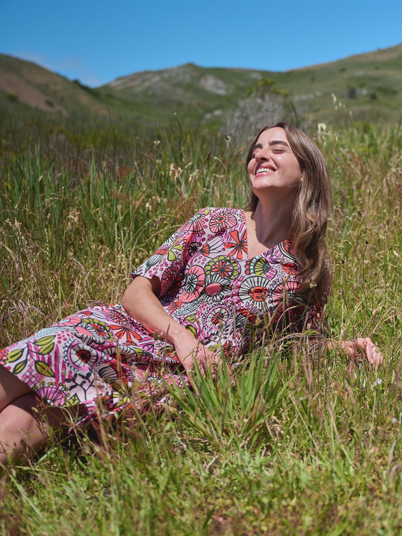 NINA dress Flower Fresco Pink - Lesley Evers - Dress - Nina - Shop