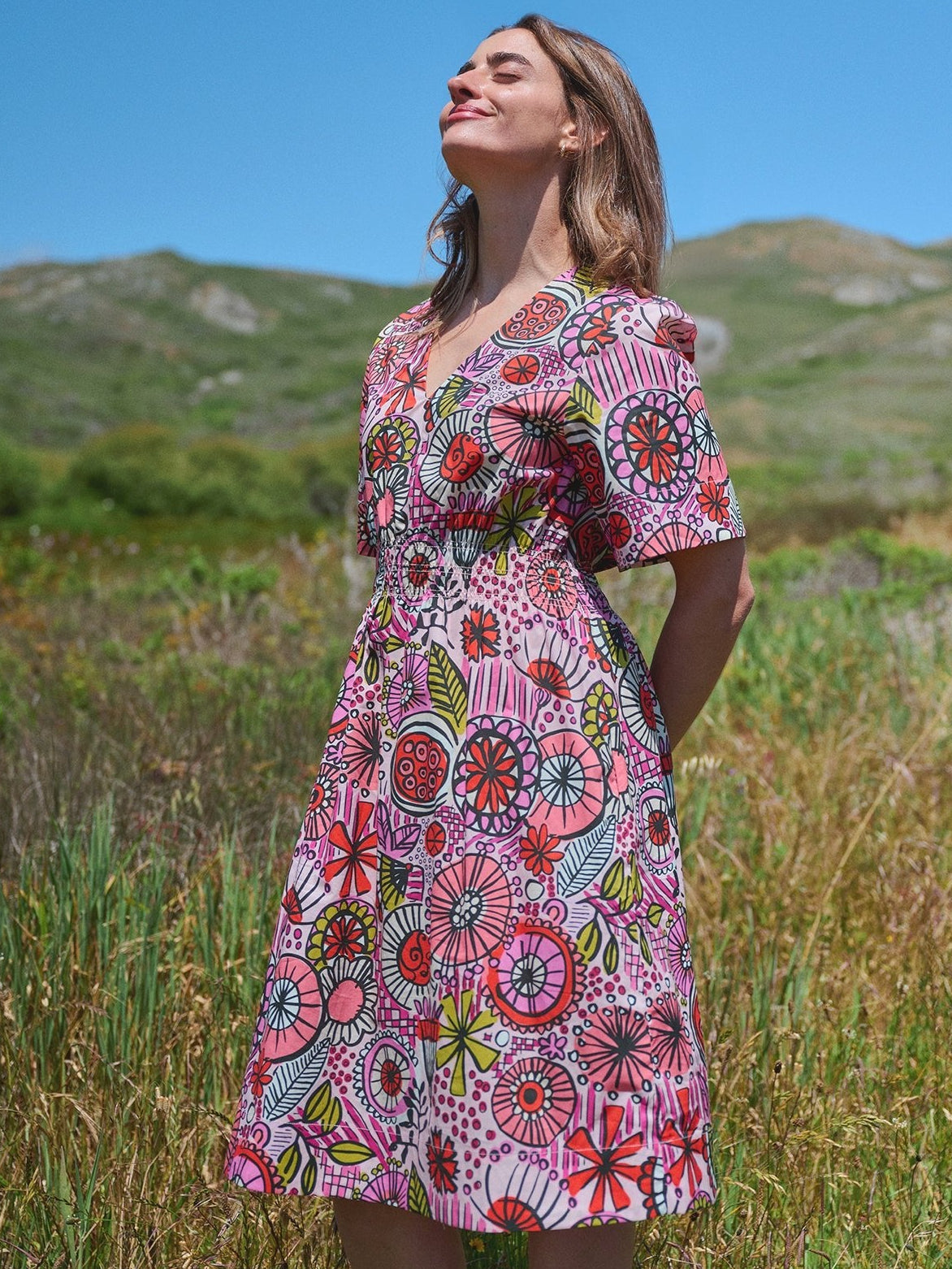 NINA dress Flower Fresco Pink - Lesley Evers - Dress - Nina - Shop