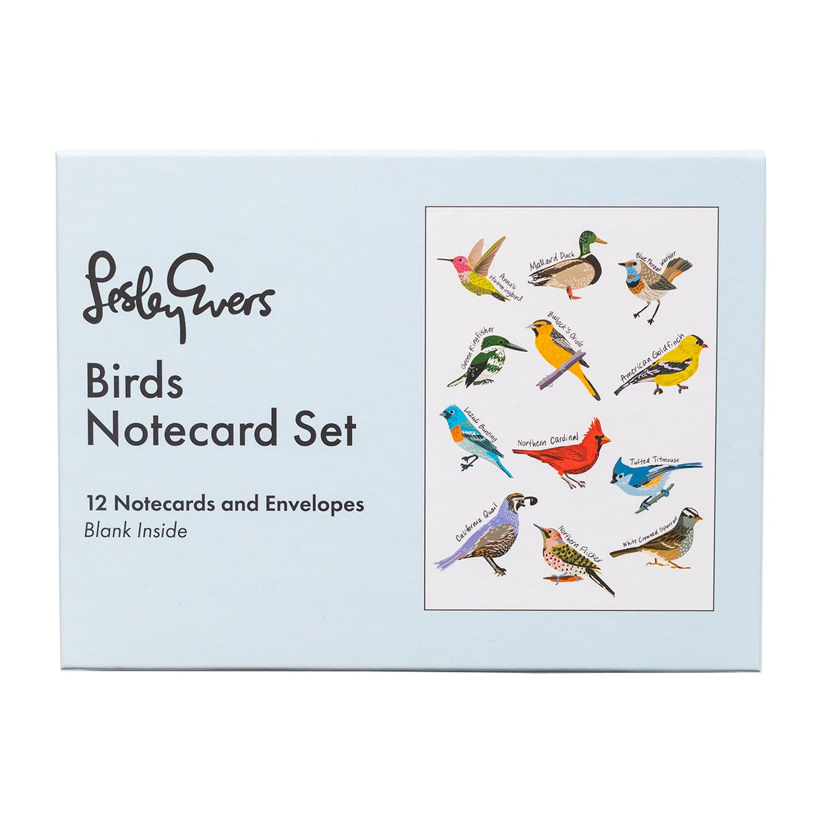 NOTECARD BOXED SET OF 12 Birds – Lesley Evers