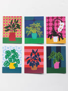 NOTECARD BOXED SET OF 12 Houseplants - Lesley Evers - Boxed Notecard Set - daffodils pink and green - Diary