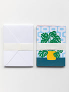 NOTECARD BOXED SET OF 12 Houseplants - Lesley Evers - Boxed Notecard Set - daffodils pink and green - Diary