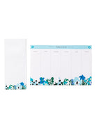 NOTEPAD SET Garden Oasis Blue - Lesley Evers - A5 - A5 Notebook - daffodils pink and green