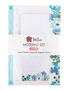 NOTEPAD SET Garden Oasis Blue - Lesley Evers - A5 - A5 Notebook - daffodils pink and green
