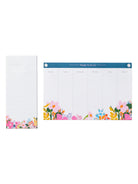 NOTEPAD SET Meadow Flower - Lesley Evers - A5 - A5 Notebook - daffodils pink and green