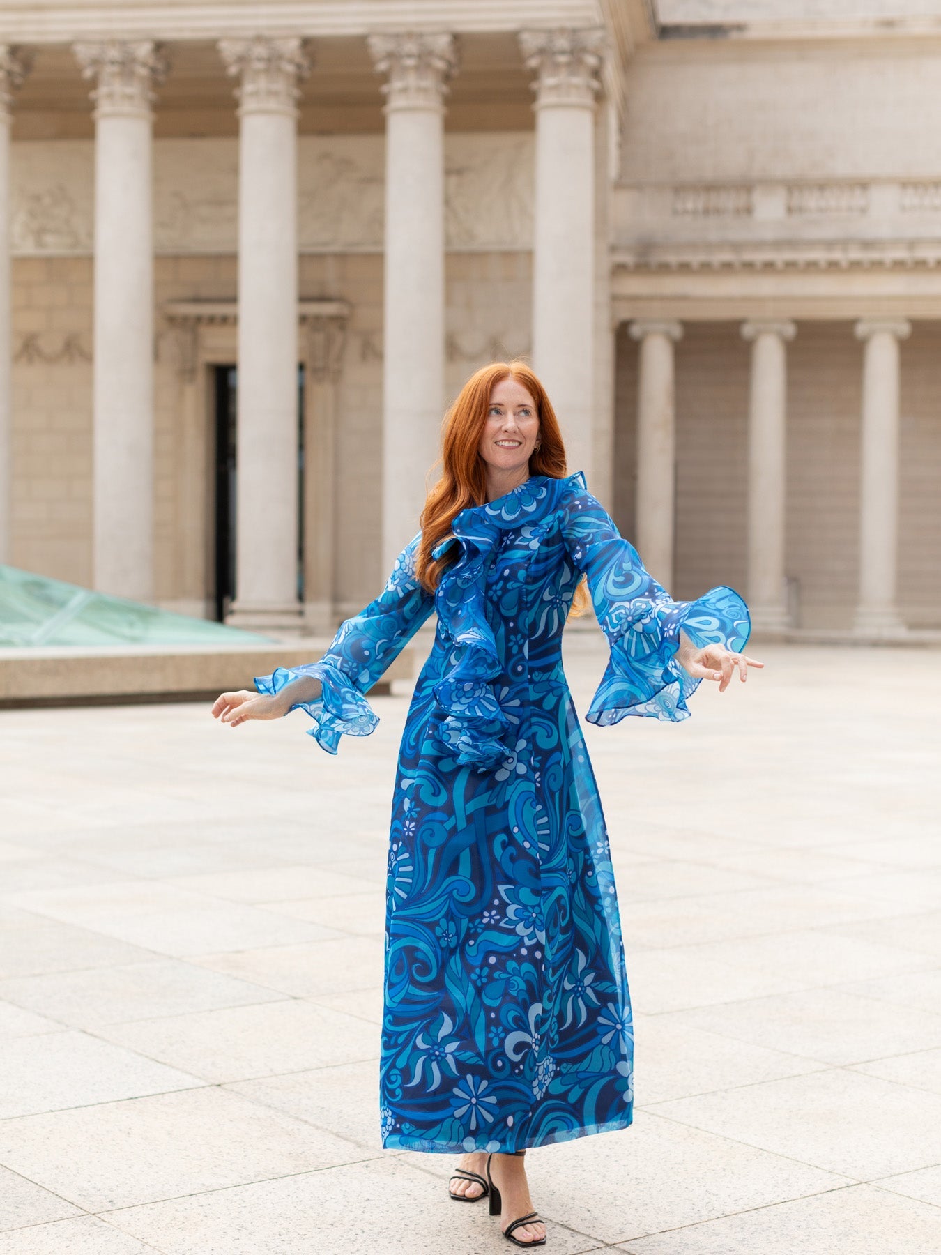 OPHELIA dress Flowerland Blue - Lesley Evers - Dress - flowerland - Shop