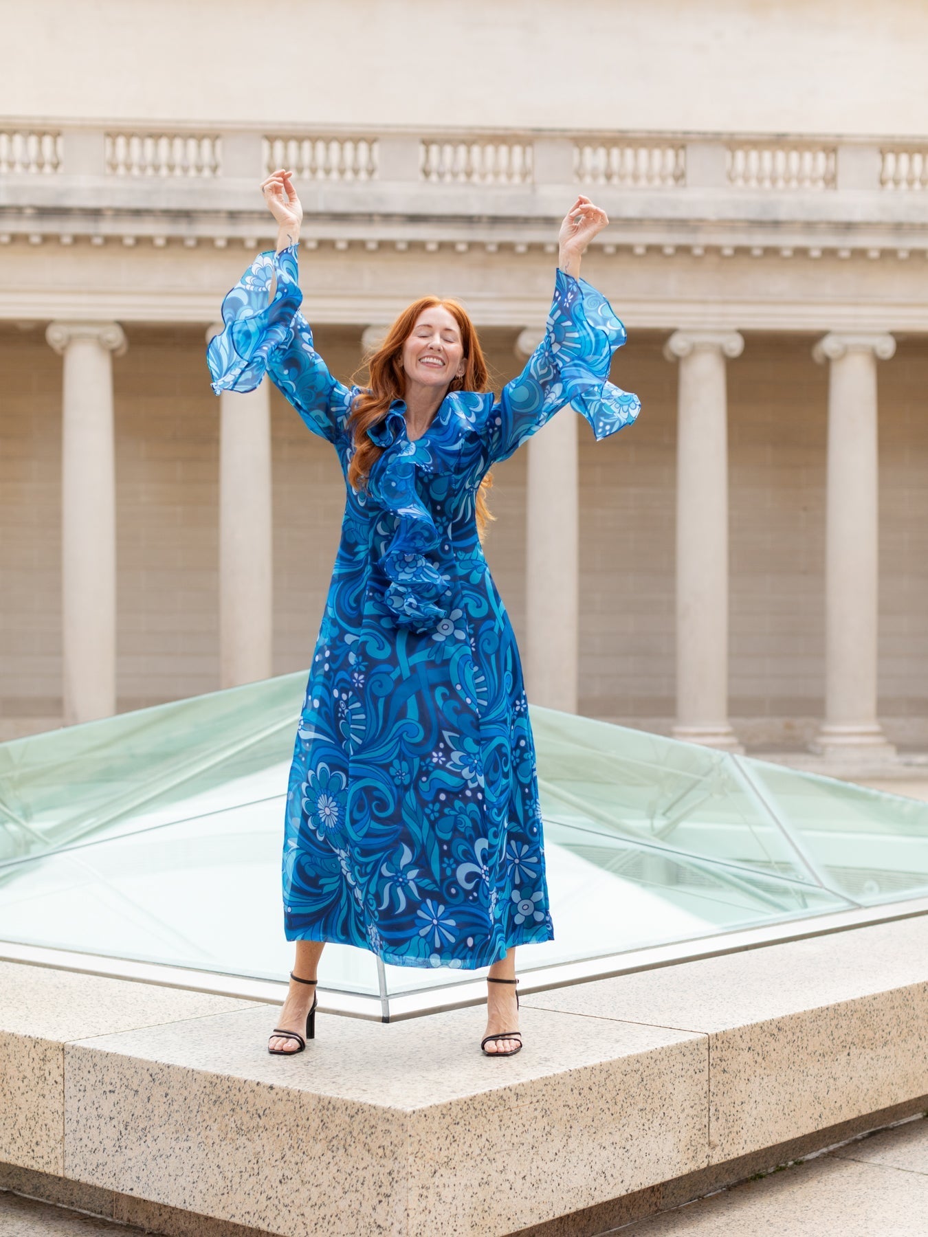 OPHELIA dress Flowerland Blue - Lesley Evers - Dress - flowerland - flowerland blue