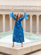 OPHELIA dress Flowerland Blue - Lesley Evers - Dress - flowerland - flowerland blue