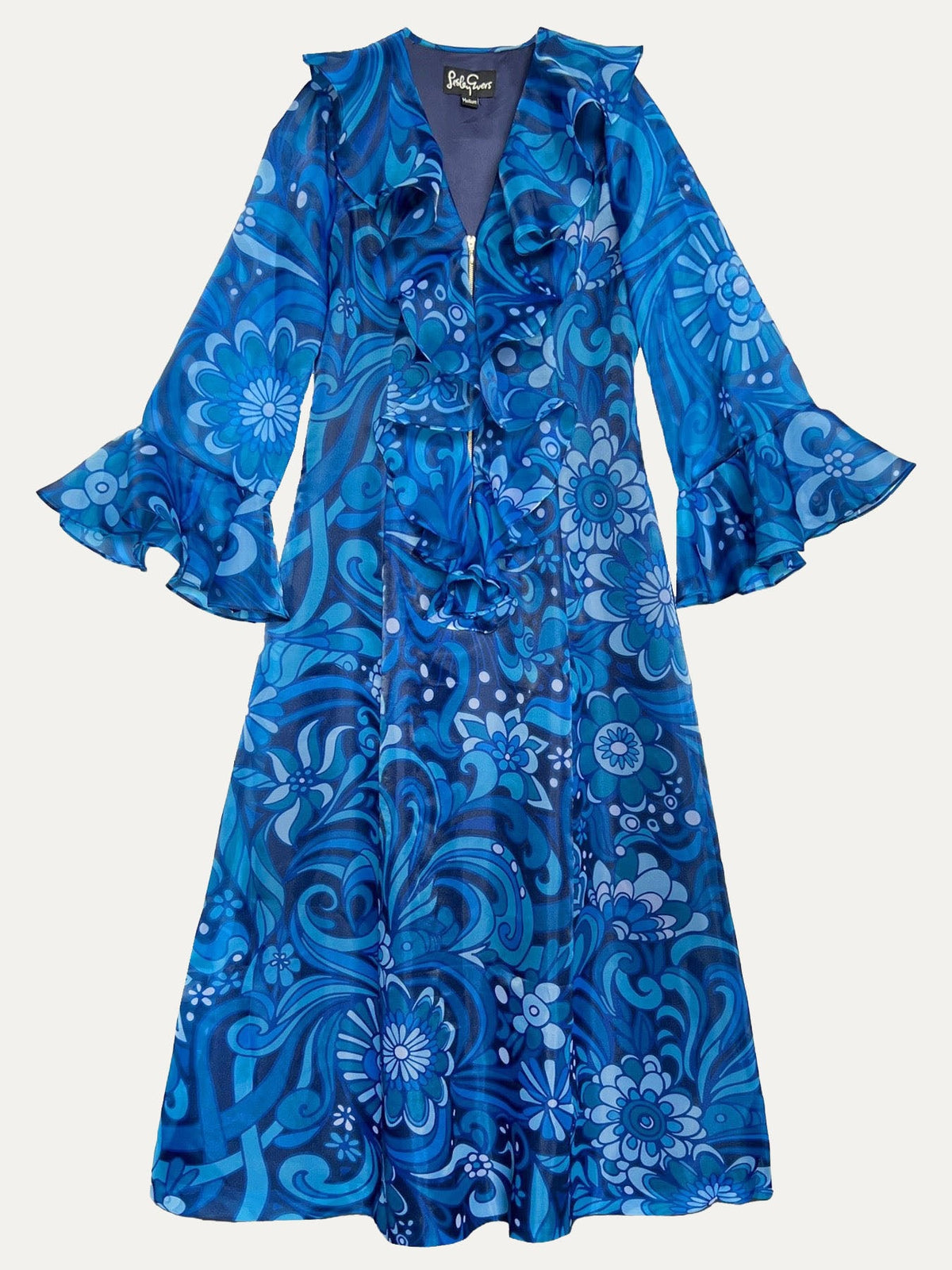 OPHELIA dress Flowerland Blue - Lesley Evers-Dress-flowerland-flowerland blue