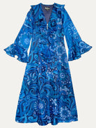 OPHELIA dress Flowerland Blue - Lesley Evers-Dress-flowerland-flowerland blue