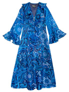 OPHELIA dress Flowerland Blue - Lesley Evers-Dress-Shop-Shop/All Products