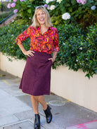 ORA skirt Burgundy Faux Suede - Lesley Evers - bottom - clothing - faux suede