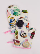 OVEN MITTS set of 2 Cakes - Lesley Evers-burgundy-burgundy wave-Giftable