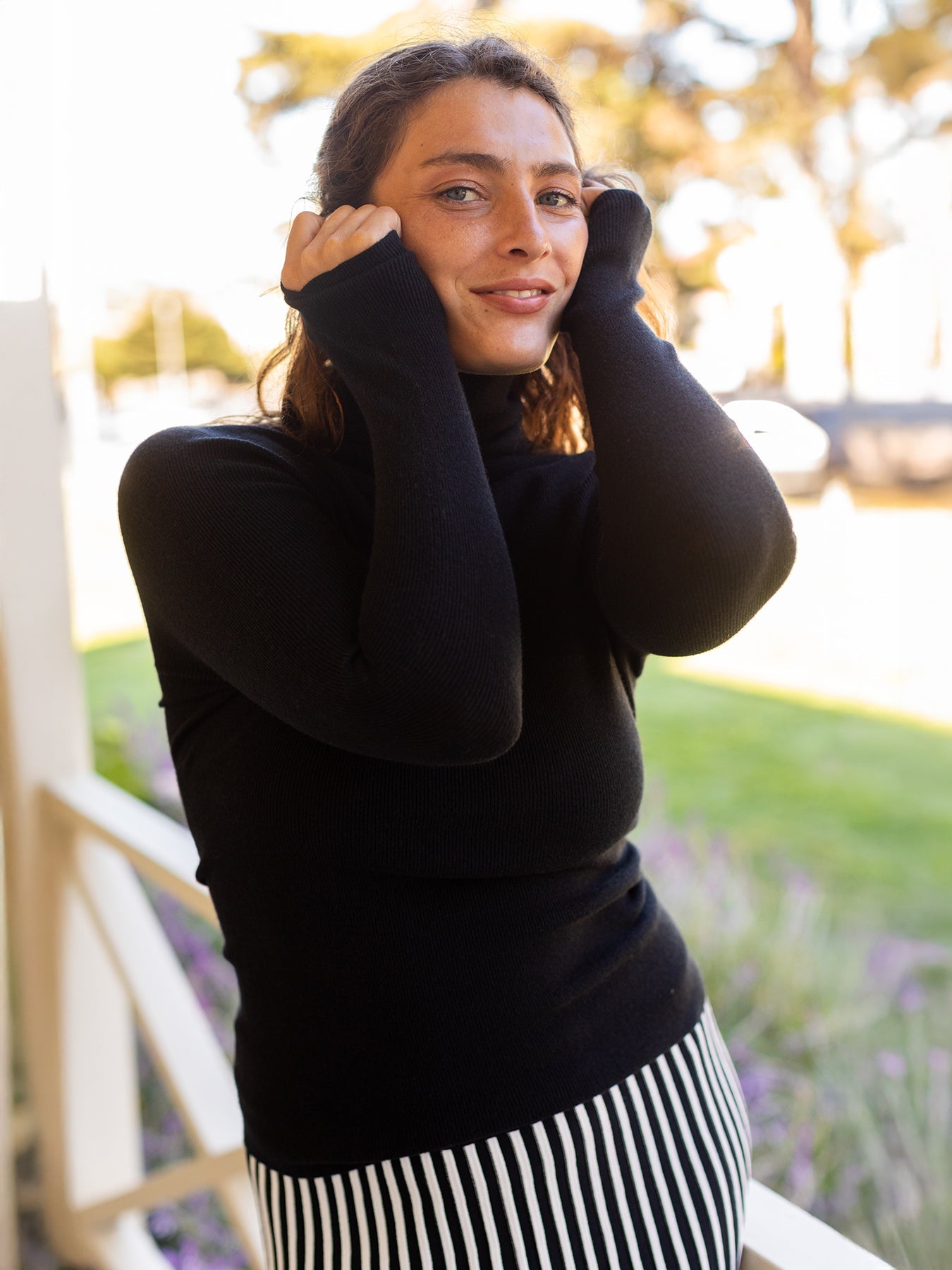 MARKAWARE TURTLENECK SUPER160’SWOOL 25AW PAULINA turtleneck sweater Black – Lesley Evers