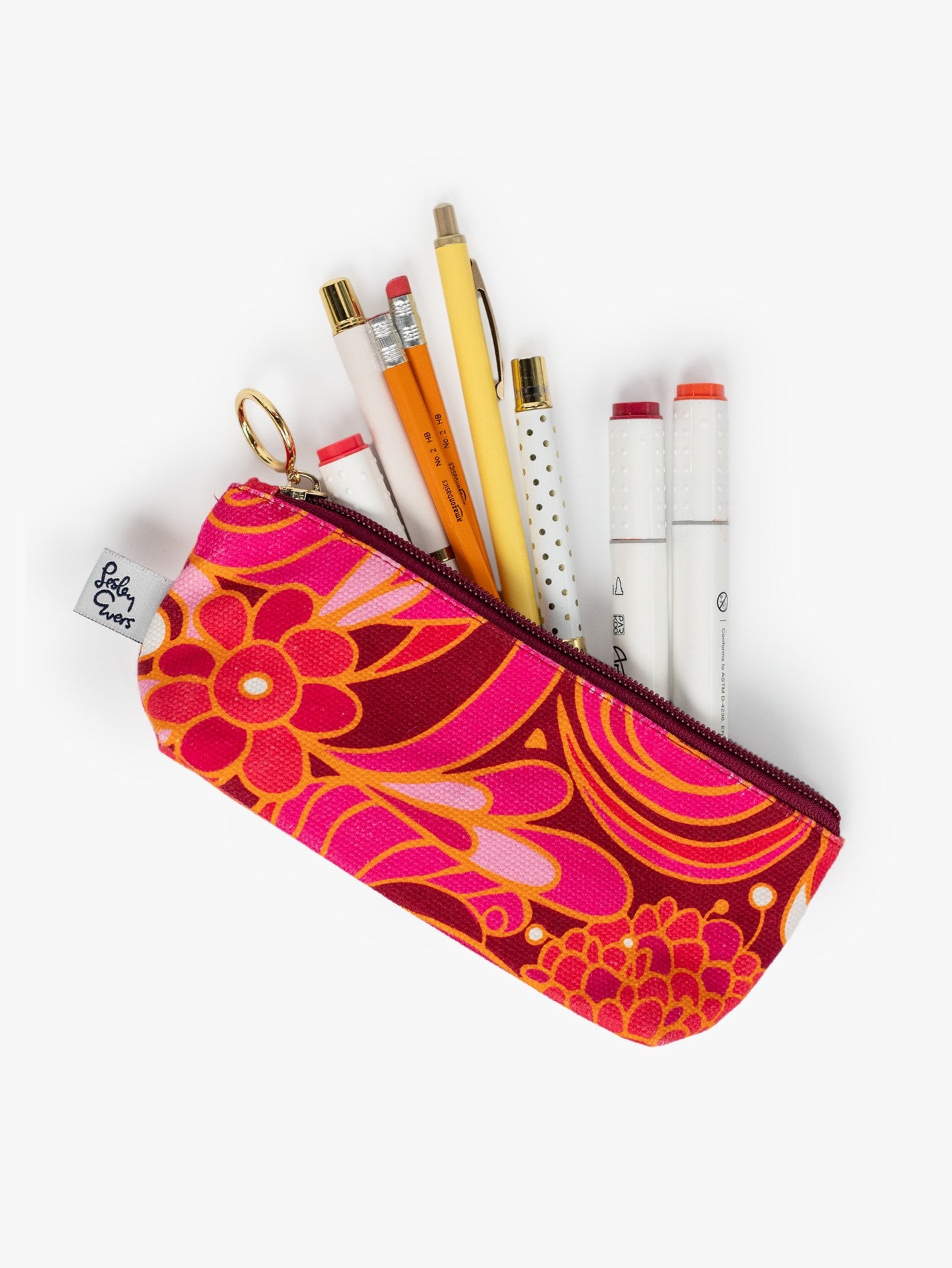 Pencil Pouch Flowerland Pink - Lesley Evers - Accessories - Bonnie cover - Giftable