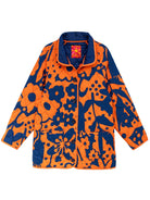 PETRA quilted coat Flower Buds Orange and Navy - Lesley Evers - Best Seller - coat - outerwear