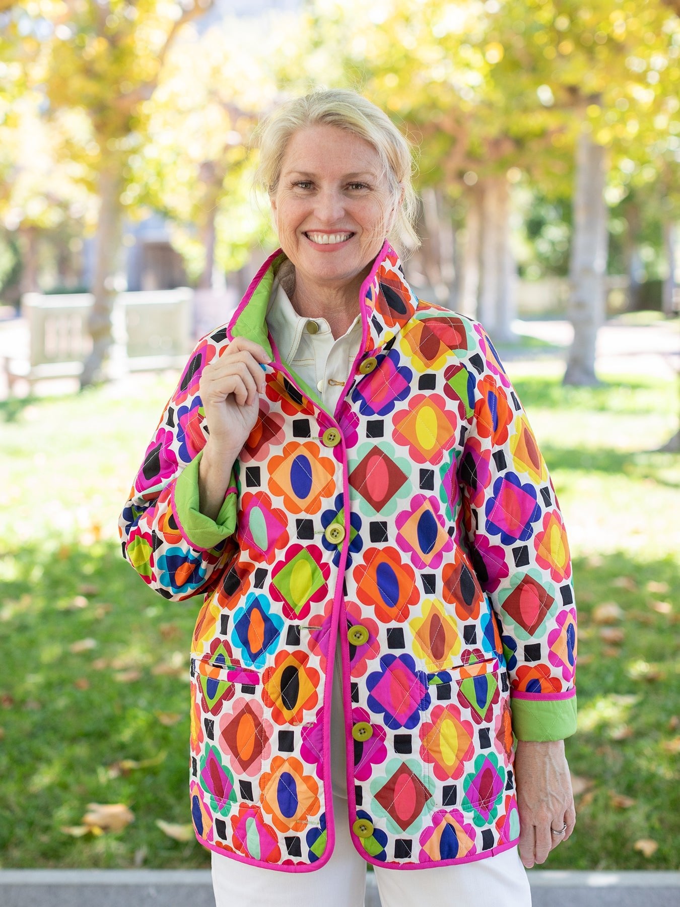 PETRA quilted coat Gems - Lesley Evers - Best Seller - coat - outerwear