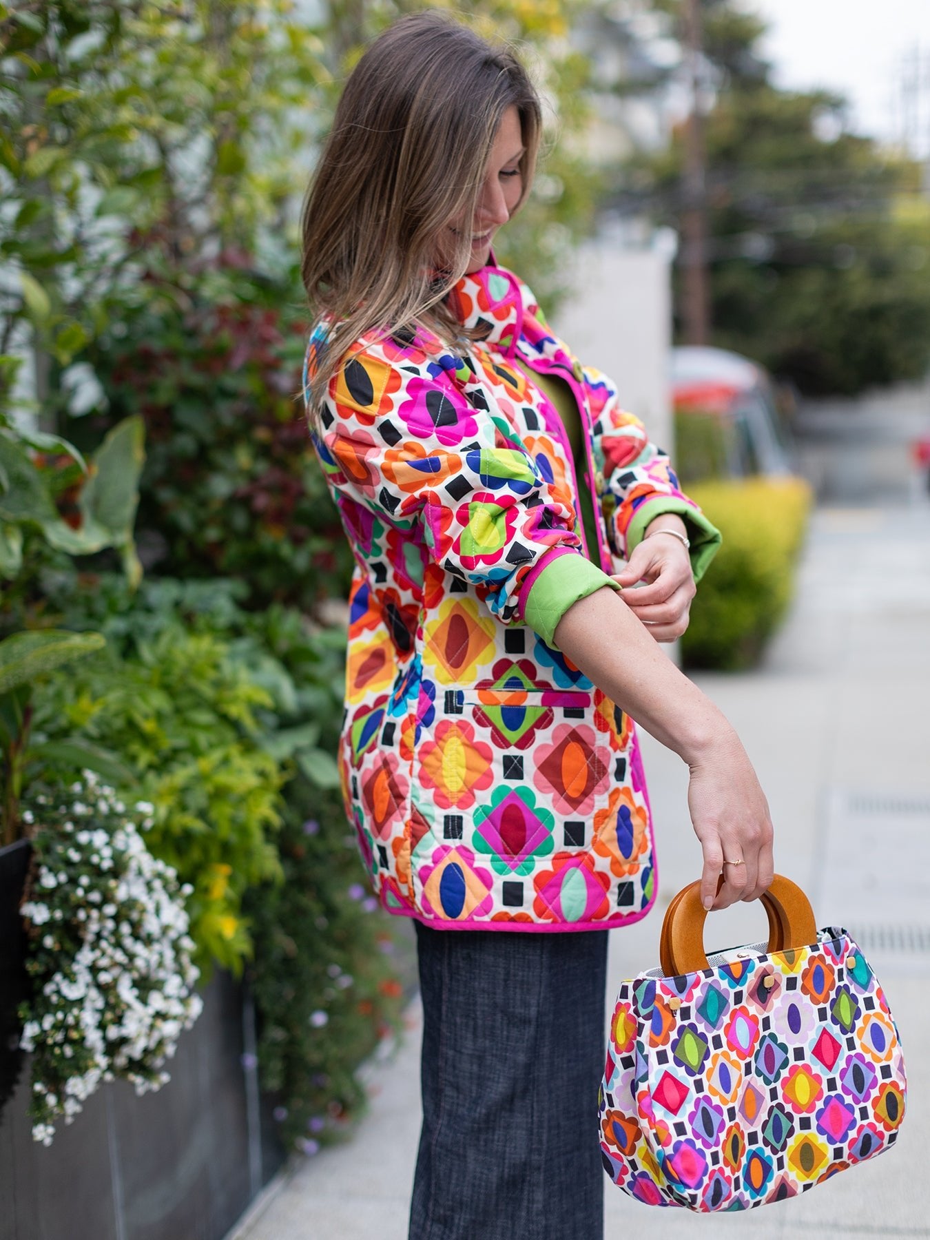 PETRA quilted coat Gems – Lesley Evers