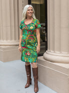 PHOEBE dress Flowerland Green - Lesley Evers - Dress - flowerland - flowerland green