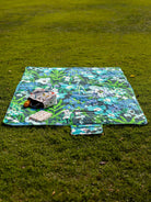 PICNIC BLANKET Garden Oasis Blue - Lesley Evers - beach - beach blanket - outdoor