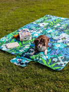 PICNIC BLANKET Garden Oasis Blue - Lesley Evers - beach - beach blanket - outdoor