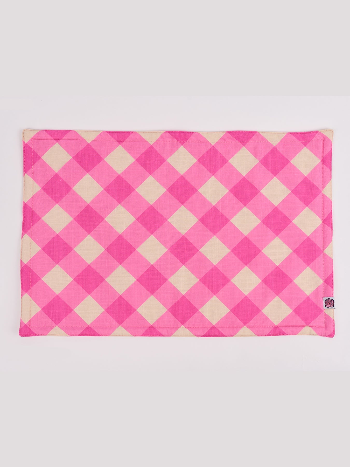 PLACEMATS set of 4 Pink Gingham - Lesley Evers-bird-birds-Giftable