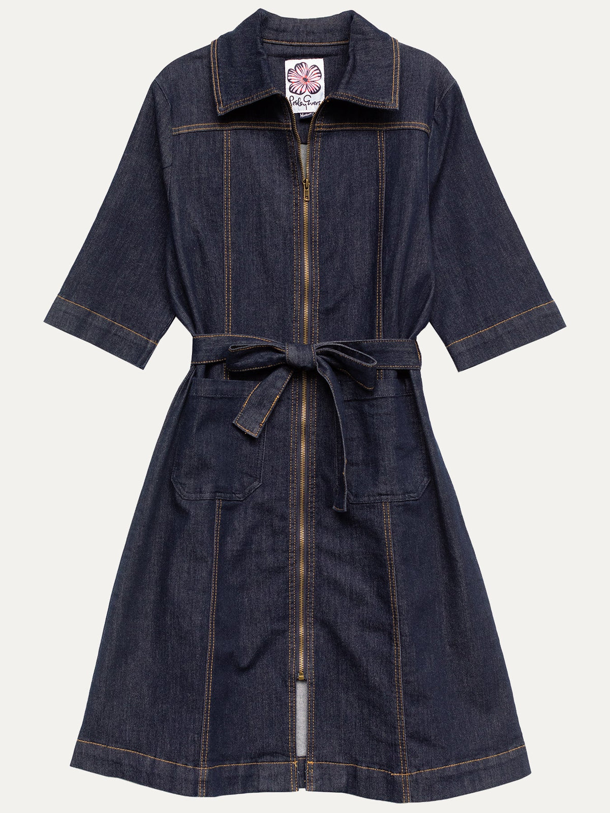 POLLY dress Denim - Lesley Evers-denim-Dress-service_blocked