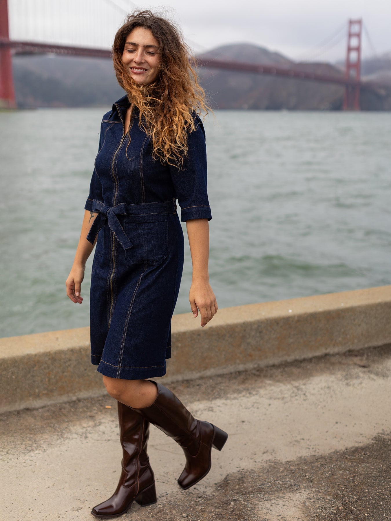 POLLY dress Denim - Lesley Evers - denim - Dress - Shop