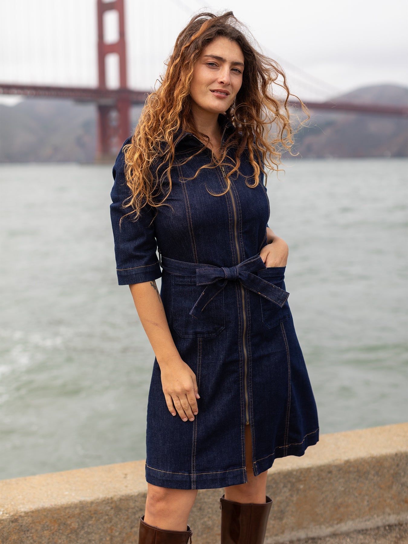 POLLY dress Denim - Lesley Evers - denim - Dress - Shop